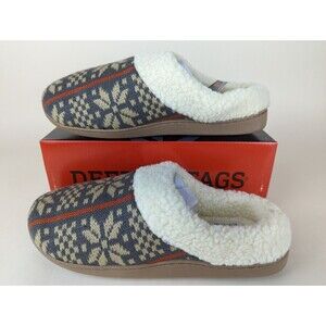 DEER STAGS Lodge Patterned Clog Slipper Mens Medium 9-10 Dark Brown Shoes NWB